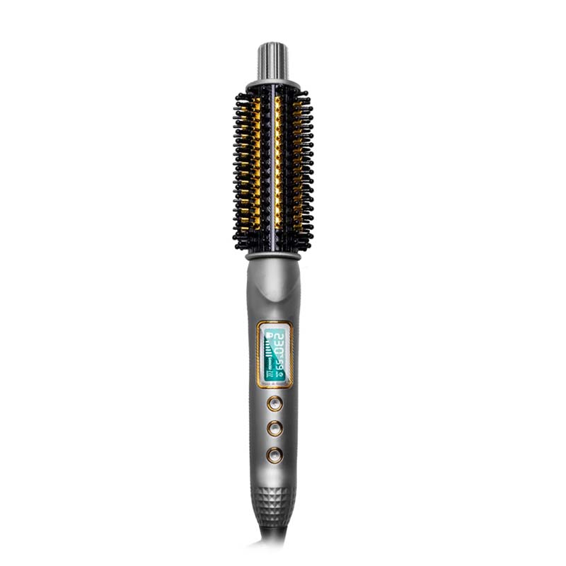 Display Tourmaline Ionic Hair Curler Electric Curling Iron Brush Thermal Brush