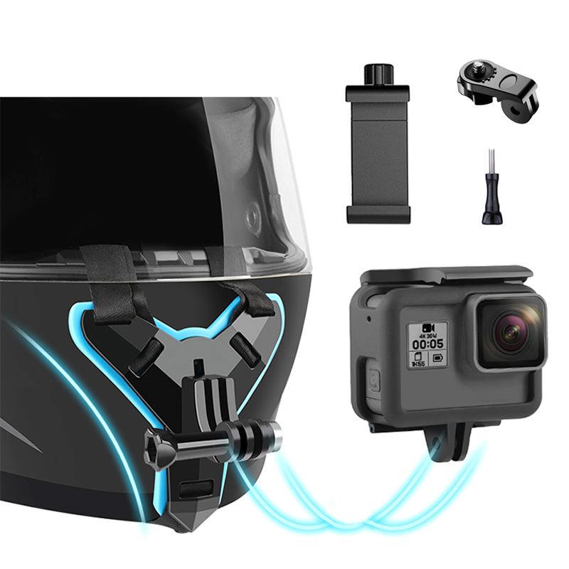 Motorcycle Helmet bracket Strap Front Chin Mount for GoPro Hero 9/ 8/7/6/5/4/3 all sport action camera