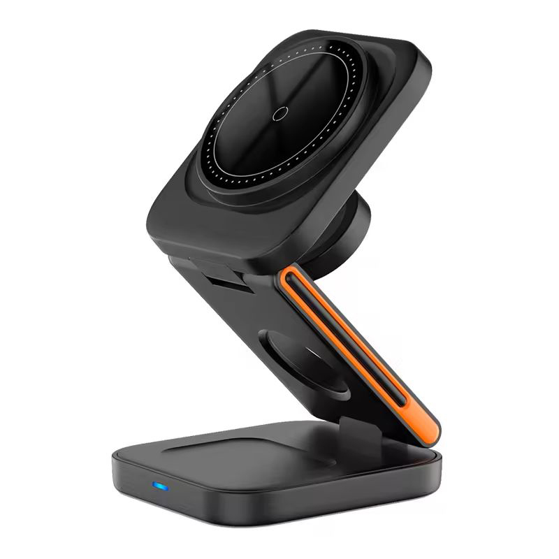 15W Fast Charger Station Mobile Phone Stand 3 In 1 Foldable Magnetic Wireless Charger